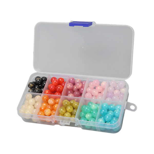200 stk. Armbåndsfremstilling af perler 10 farver DIY rund perlehalskæde Fremstilling af perler til smykker Armbåndsfremstilling Håndværksprojekter