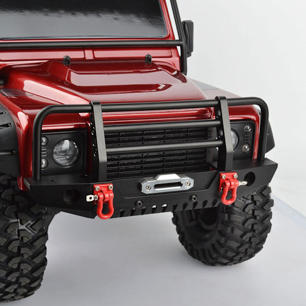 Metallisk Fram- och Bakre Stötfångare med LED-lampor för Traxxax Trx-4 för SCX10II 90046 1/10 RC-bil