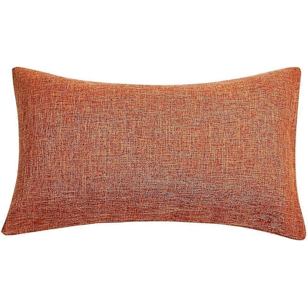 Syksyn oranssit lannerangan tyynynpäälliset, 2 kpl, rustiikkiset pellavaiset koristetyynynpäälliset 30x50 cm sohvalle