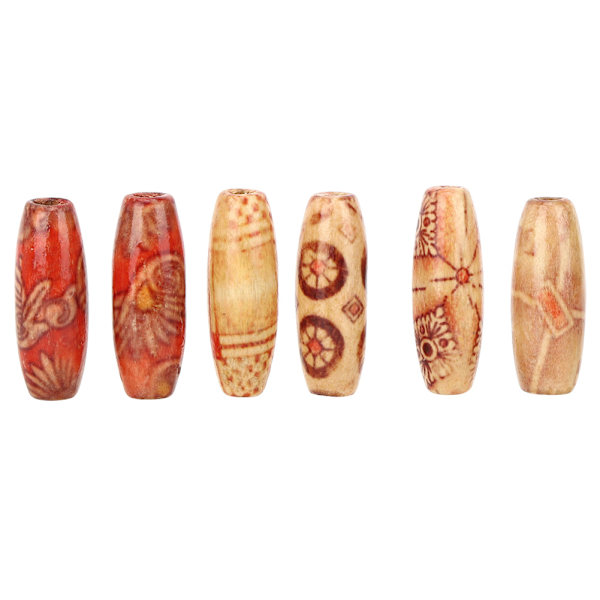 200 st DIY träpärlor oval form målad träpärla kit smyckestillverkning tillbehör 23x8mm