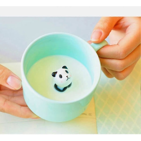 3D Kaffekrus Sødt Dyr Indeni Kop Julefødselsdagsgave Til Drenge Piger Børn - Fest Kontor Morgenkrus Til Te (3D Panda Kop)