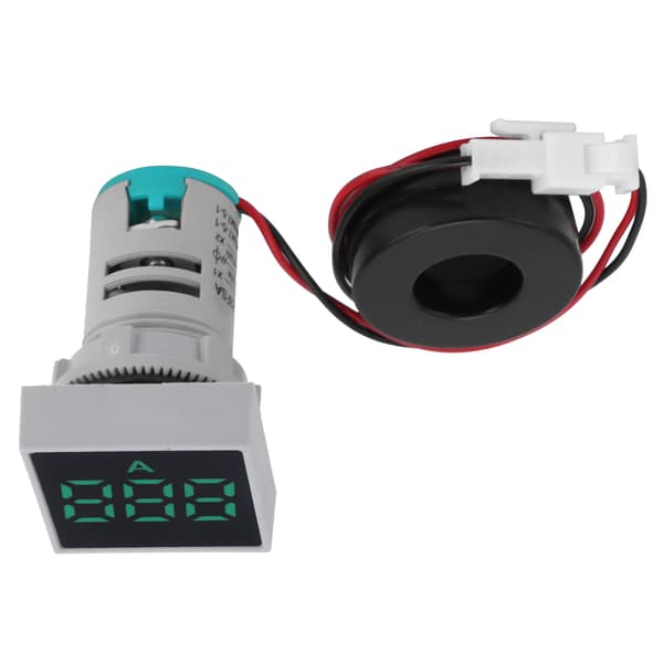 Digitalt strømmåler matt panel Amperemeter Signalindikatorlys AC 220V AD16‑22FSAGrønn