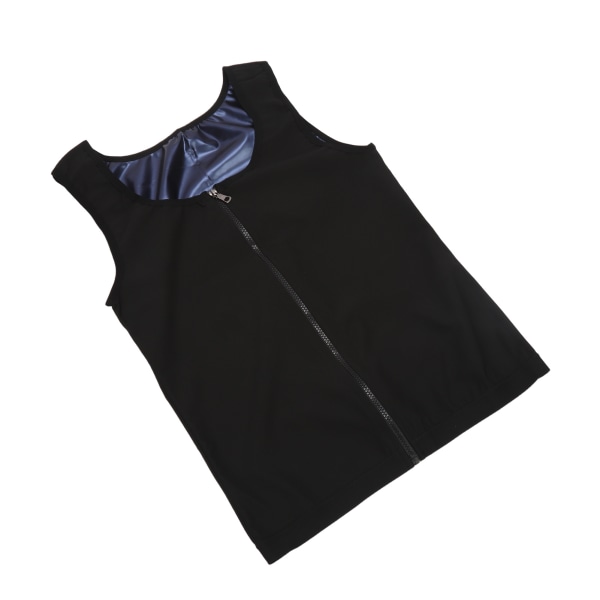 Män Sweat Vest Blå Inre Dragkedja Fast Torr Waist Trainer Linne för Man
