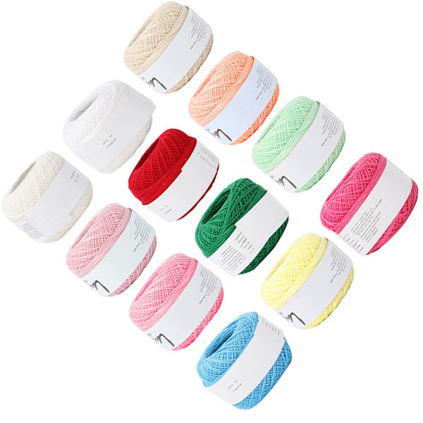 Lace Line Bomull Handvirkad Summer Silk Light Thin Line (12 färger per set )