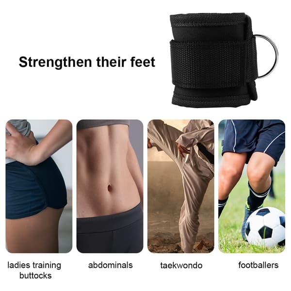 Ankelstropper Benstyrketræning Vægtbærende Power Strap Fodring Til Fitness (Sort)