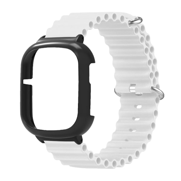 Smart Watch Cases PC Beskyttende Skal Ur Skærmbeskytter Bezel Ring Ramme med Silikone Urrem til Honor 4 Hvid