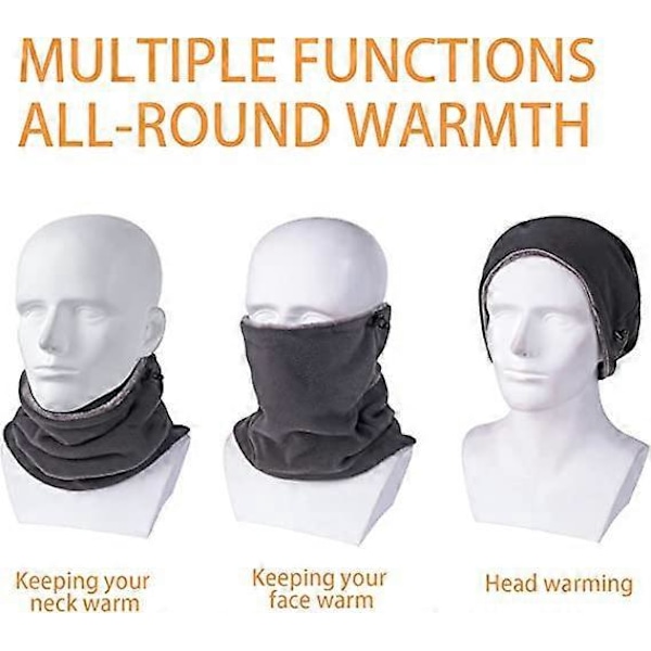 Halsedisse til mænd og kvinder, vinterhalstørklæde, halsvarmer til mænd, vindtæt til skiløb, elastisk, tyk, blød mesh-foring, fleece halsedisse, åndbar moto