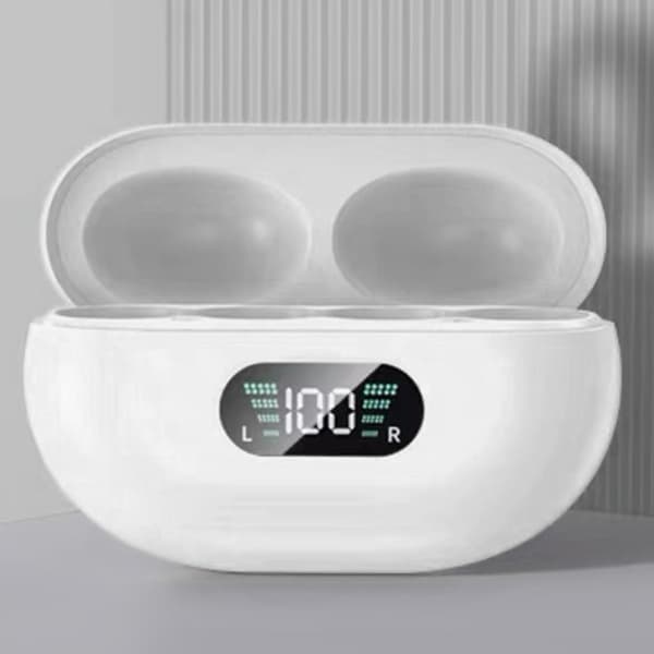 Bluetooth-hörlurar Benledning Öppna öron Intelligent digital display Ergonomiska lätta trådlösa hörlurar för sport Vit