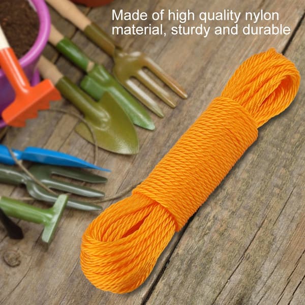 20m nylonrep linor klädstreck trädgård camping utomhus (orange)