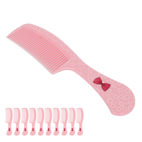 10 stk bredtannet kam forhindrer statisk ergonomisk rund kant bærbar hårstyling kam for hjemmet utendørs rosa