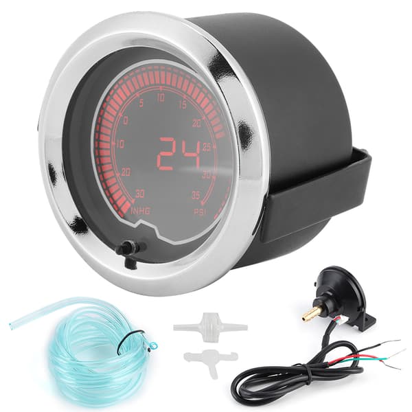 2in/52mm Universal 7 farveskift bil turbotryksmåler 10000RPM LCD-display eftermontering
