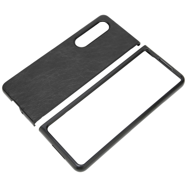 Business PU læder telefonetui til Galaxy Z Fold 3 ridsefast foldbar skærm telefoncover sort