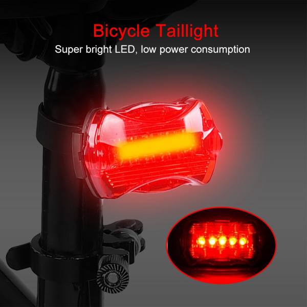 Cykel Cykel Cykling Bakljus Lampa 5 LED Bakljus Bakljus Tillbehör