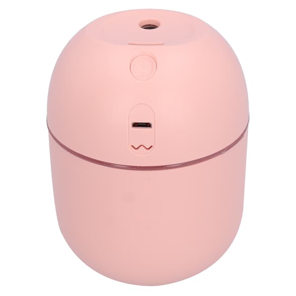 Bærbar Mini Luftfukter USB-lading Skrivebordsluftfukter Soveromsluftfukter med LED-lys Rosa