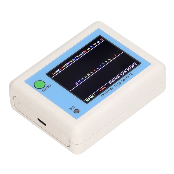 2.4G 5G WIFI-analysator 2.4 tommers TFT-fargeskjerm Lysindikasjon Nettverkssignal Skanner Analysator