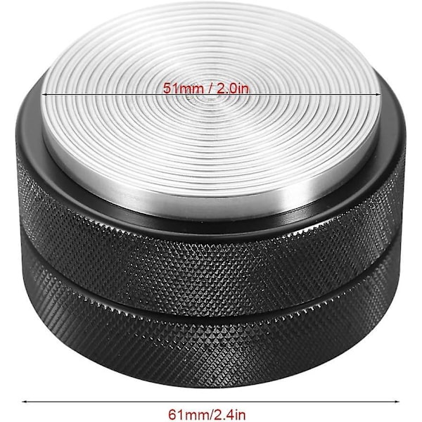 Espresso-tamper i rustfritt stål - 51 mm, kalibrert trykktamper, svart