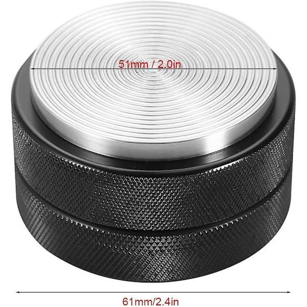 Espressokaffetamper i rostfritt stål - 51 mm, kalibrerad trycktamper, svart