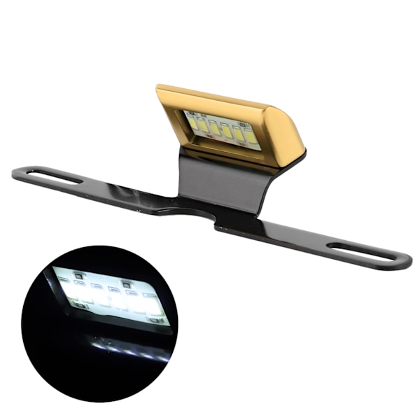 Universell motorcykelnummerplåtsbelysning CNC-aluminium bakre skyltlampa 6 LED-bakljusbelysning guld