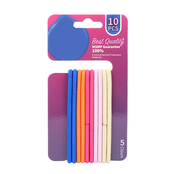 Enkel og fasjonabel hårstrikksnor til kvinner og jenter - Elastisk hestehaleholder - Hårtilbehørssett - Blå og rosa