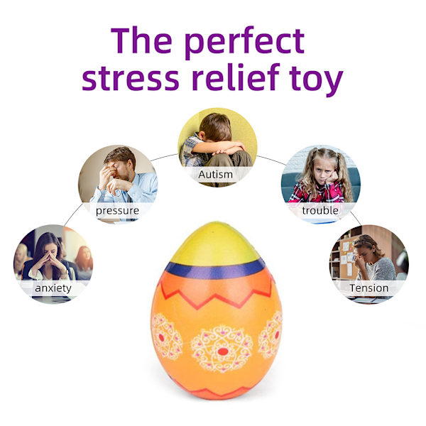 10 stk. PU sprett egg baller stressavlastning egg leketøy simulering påskeegg dekompresjon leketøy