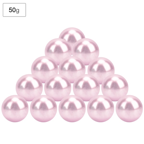 50G ikke-porøse imiterede perler, dekoration af hår, smykker, tilbehør 6 mm (neutral pink)