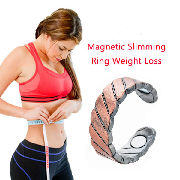 Vævet mønster Ring Magnetisk Sundhed Ring Magnet Åben Ring Slankende Finger Ring