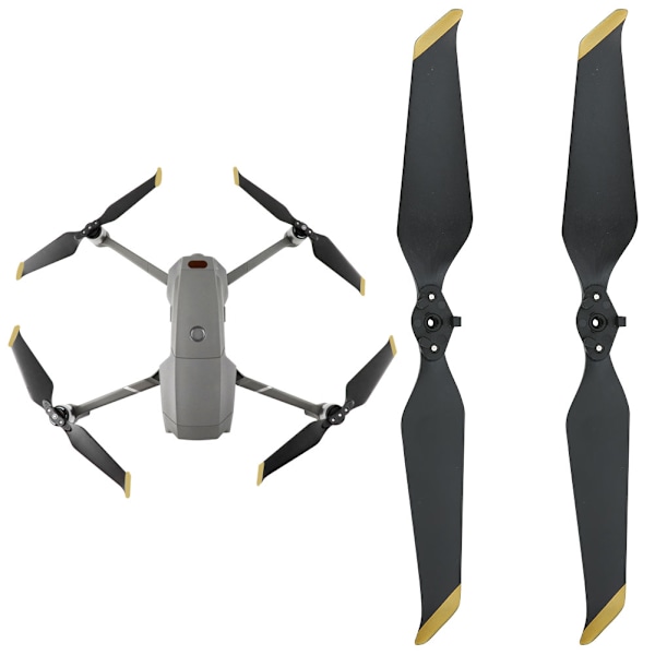 2 st Propeller Lågbrus Lätt Propeller Tillbehör Passar för Mavic AIR 2 DroneSvart Guld Kant
