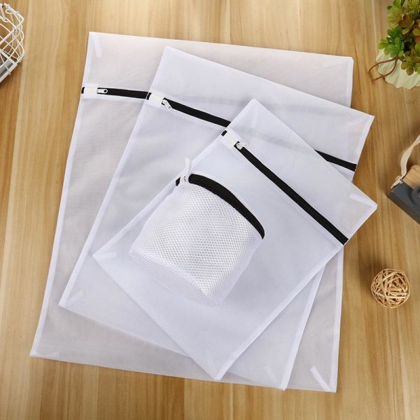 7-paknings gjenbrukbare vaskeposer med glidelås for vaskemaskin Finnetting for skjorter, undertøy, sokker og babyklær