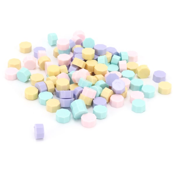 100 st Octagonal Seal Wax Beads Kit Gör-det-själv-stämpel Försegling vaxpartiklar Crafting Tillbehör