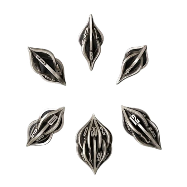 7 stk 3D-printede metallterninger for voksne barn skrivebord fritidsunderholdningsspill