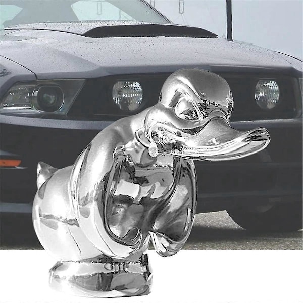 3D Krom Angry Duck Kølerfigur, Death Proof Duck Sort Konvoj And Kølerfigur Sjov Front Hoo