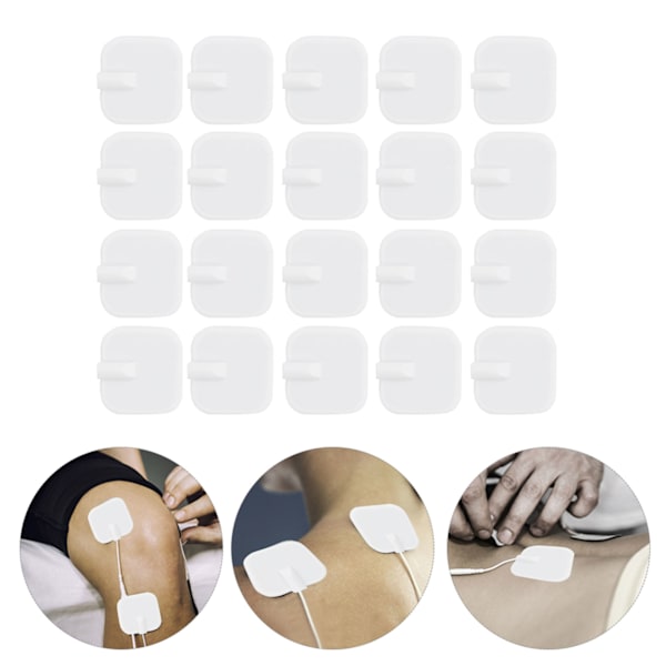20 st / påse 4 x 4 cm självhäftande tiotals elektroddynor för TENS massager fysioterapimaskin