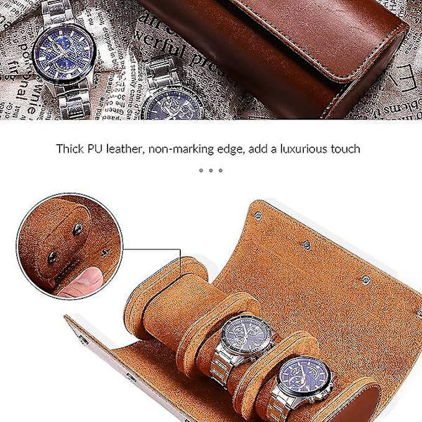 Miesten nahkainen watch – Vintage 3 - case watch – joustavaa PU-materiaalia watch ja korujen säilytykseen