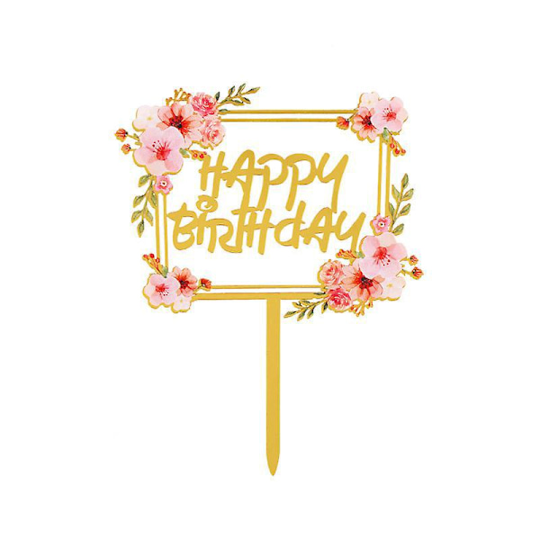 Love Monogram Blomsterkrans Tårta Topper - Set om 5 Rosa Ros Monogram Toppers för Bröllopstårtor