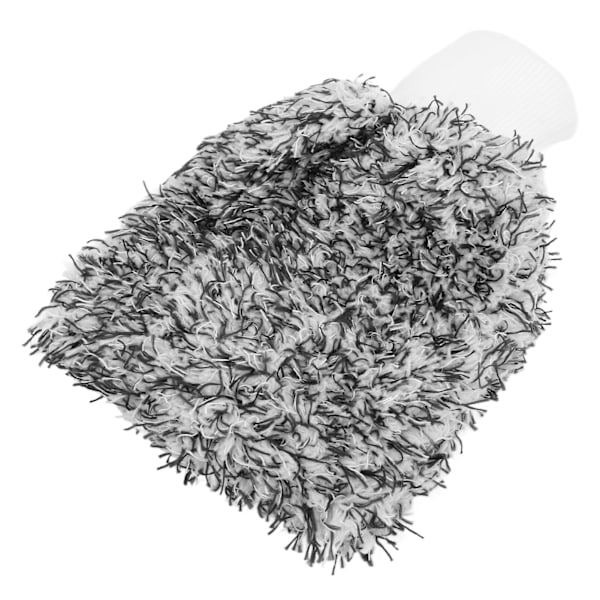 Bilvask Handske Ridsefast Mikrofiber Dobbeltsidet Rengøringsklud Blød Universal Sort