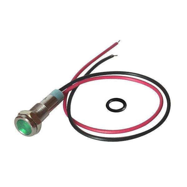 10 x 6mm LED Metall Indikatorlampa Vattentät Signal Pilot Instrumentbräda Lampa 6V Grön