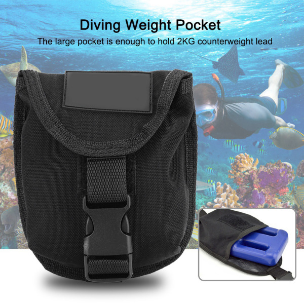 FORTSÆT DYKKER 2KG Scuba Diving Vægtbæltelomme med Quick Release-spænde (sort)