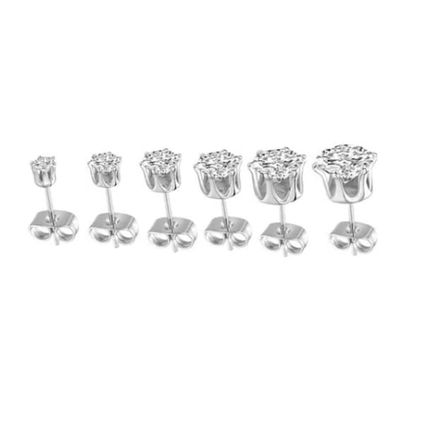 6 par øredobber sett 6 klør rustfritt stål zirkon piercing smykker tilbehør 3-8mm