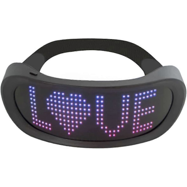 Programmerbare LED Lysende Briller for Menn Kvinner med 22 Animasjoner og Personliggjøringsmoduser for Rave Festival, Karneval Temafest, Disko, M