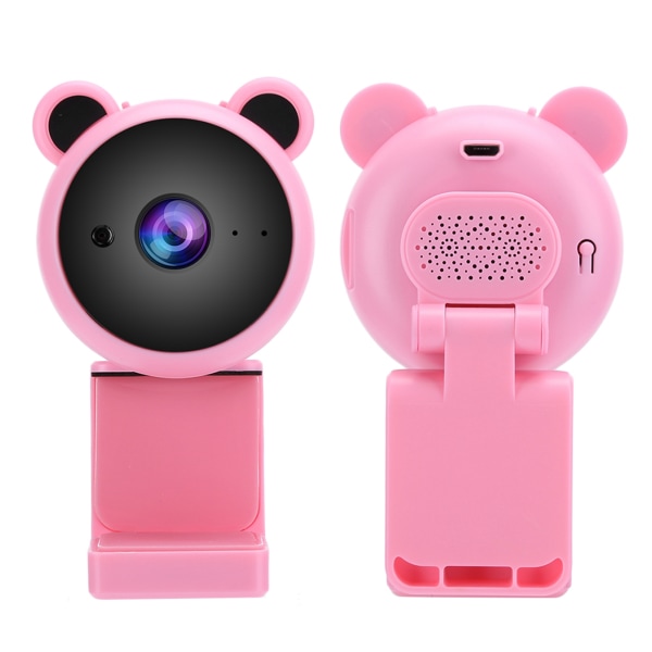 1080P HD USB Computerkamera Videooptagelse Digitalt Webcam Indbygget mikrofon til Live Broadcast (Pink)