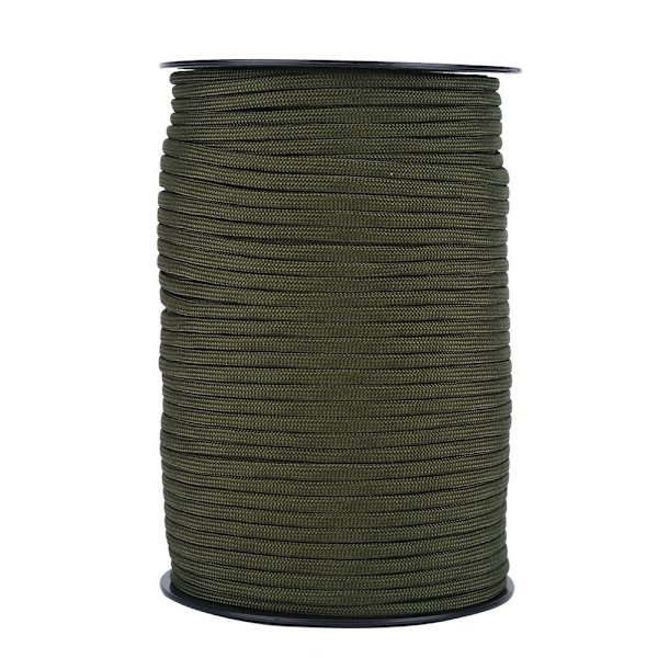 550 Reflekterande Paracord Fallskärmssnöre 9 Strand Core 100m (Army Green)