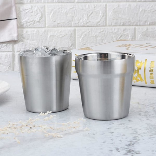 Stainless Steel Double Wall Tumblers - 4 Pack, 300ml - Perfect for BBQ, Home, Office, Party, Driving