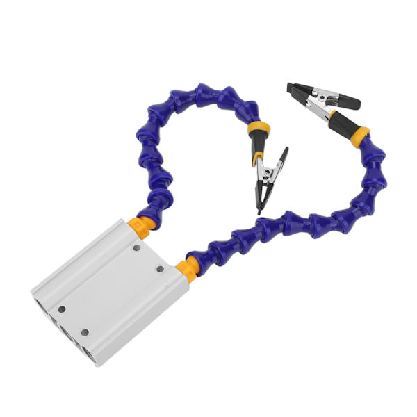 Loddehjelpende hender ABS fleksibel arm aluminiumlegering base tredje hånd loddeverktøy med avtagbart gummi deksel 2PCS