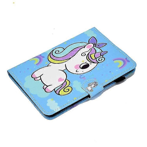 Målat Mönster Tpu Horisontellt Flip Läder Skyddsfodral För Kindle Fire Hd 8 2020 Zekai Regnbågsenhörning