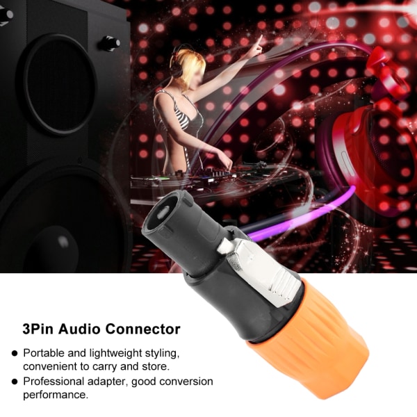 5 stk 3Pin XLR Audio Connector Professionelt vandtæt adapterstik