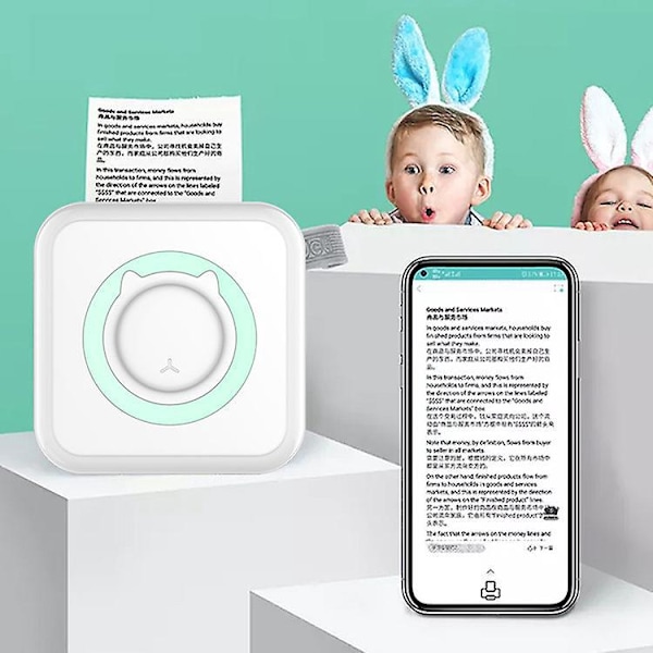 1 Rulle Printpapir til Etiketter, Kvitteringer, Fotos, Noter og Memoer - Bærbar Trådløs Printer Mini Lomme Bluetooth Kompatibel med Android iOS Smartphone