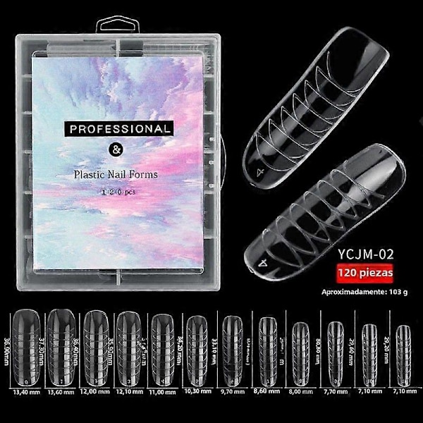 120 st/set Nagelsystem Snabbväxande Gel Duplicator Former Täckt Över Nagel Förlängning Klar Plast2