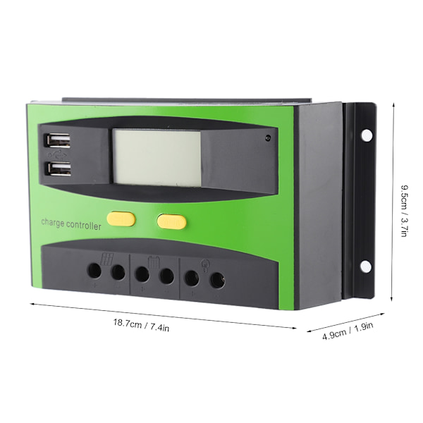 30A LCD-solcellsladdningsregulator 12V/24V PWM solcellsladdningsregulator