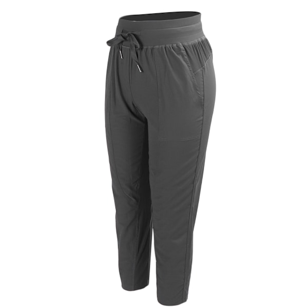 Dam Fitness Joggers Tvättbara Mjuka Andningsbara Dragsko Sweatpants för Löpning Utomhusaktivitet (Grå) XL