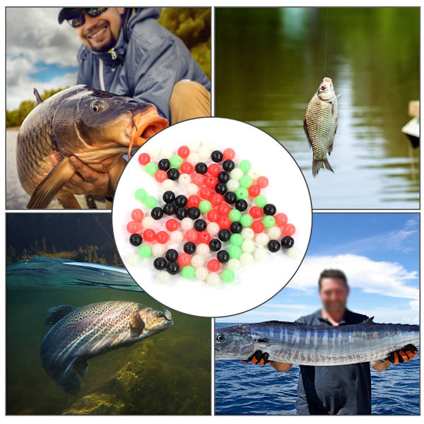 400 stk Stenfiskeri Lysende Spacer Perler Farveblanding Lure Blødt agn tilbehør10mm